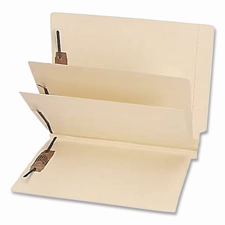 Medical Arts Press Heavy-Duty End Tab Classification Folder, 3in Expan, 2 Dividers, 6 Fastener, Letter, Manila, 15PK 35483