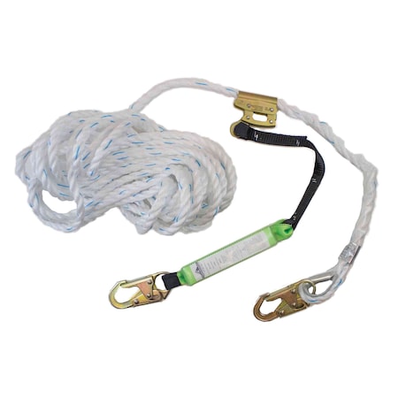 Peakworks 25 Ft. Vertical Lifeline Rope w/ Back Splice, Snap Hook, 3 Ft. Lanyard V84088025