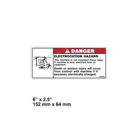 Jlg REPLACEMENT DECAL, ELECTROCUTION 1705695