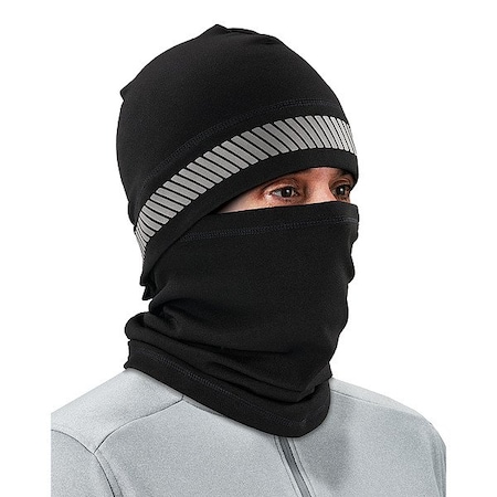 Ergodyne Balaclava, Black, 7" L, Polyester 16861