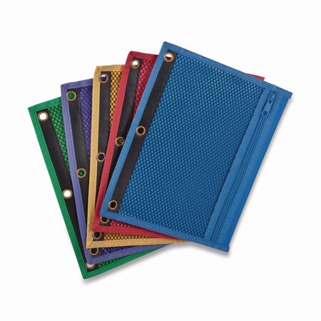 Centis Mesh Binder Pockets, 3-Hole Punched, 10.5in x 7.5in, Randomly Assorted Colors 68500