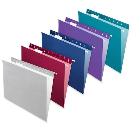 Pendaflex Recycled Hanging File Folders, Letter Size, 1/5-Cut Tabs, Assorted Colors, 25PK 81667