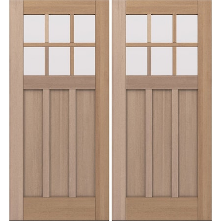 Doornmore CRF-P3G6, 74.5" x 82" ( 2x36" Door) Right Hand, Mahogany SDL 6 Lite Exterior Door CRF-P3G6-SW-3680_2_RI