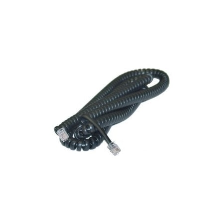 Cable Wholesale Telephone Handset Cord (Voice), 4P4C RJ22 male to RJ22 male, Black, Coil, Reverse, 25ft. 8104-54125BK