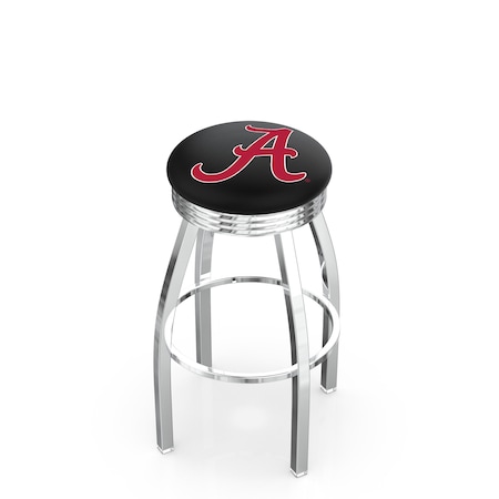 Holland Bar Stool Co 25" Chrome Alabama Swivel Bar Stool, Accent Ring L8C3C25AL-A