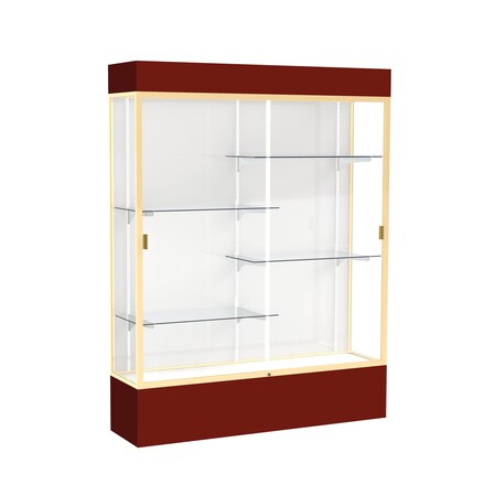 Ghent Lighted Floor Display Case 60x80x16, White, Champange 3175WB-GD-MN
