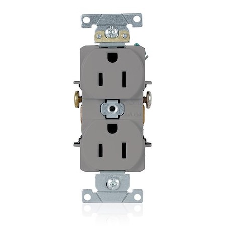 Leviton Duplex Receptacle/Outlet, 15 Amp 5242-GY