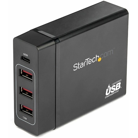 Startech.Com 60W USB-C PD3.0 UNIVERSAL LAPTOP POWER ADAPTER CHARGING HUB - 3X USB-A PORTS TO DCH1C3A
