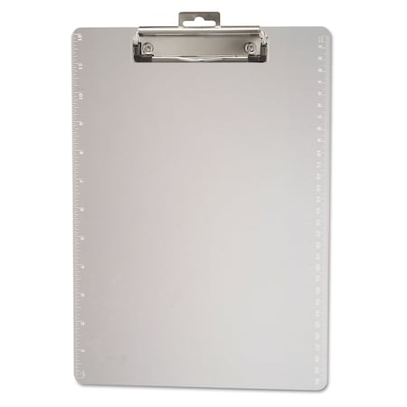 Officemate Plastic Clipboards with 12in Ruler Markings, 0.5in Clip Capacity, Holds 8.5 x 11 Sheets, Clear 83016