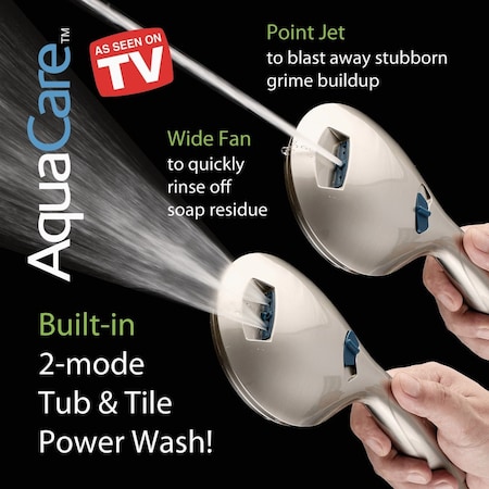 Aquacare Brushed Nickel 6-Setting Handheld Shower Head 1649