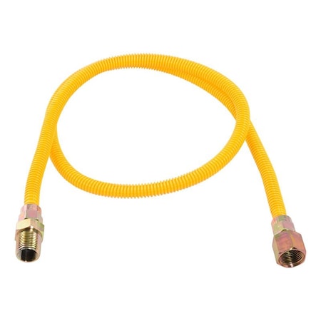 Eastman EZ-10 Series Gas Connector, 48 in L, 1/2 in, Epoxy-Coated, 3/8 in, FIP x MIP 10YE515048B
