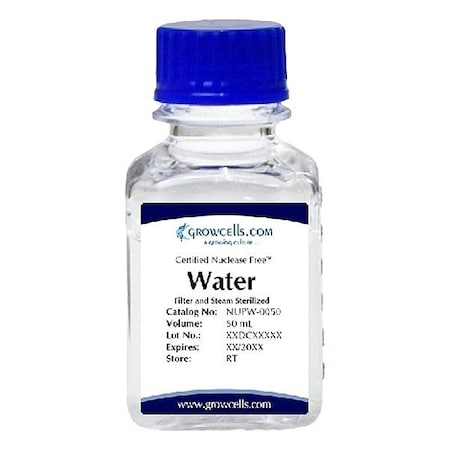 Growcells Nuclease Free Water, Bottle, 50 mL, PK96 NUPW-0050