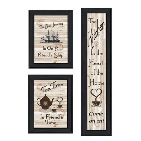 Homeroots Set Of Three The Kitchen Collection II 2 Black Framed Print Kitchen Wall Art, 3PK 405935
