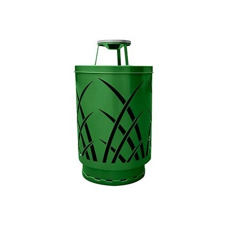Witt Industries Green Outdoor Receptacle with Sleek Design with Ash Top SAW40P-AT-GN
