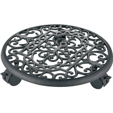 Landscapers Select Planter Dolly, 10.5 OAL, 10.5 in OAW, 2-7/8 in OAH, 1 -Shelf, Iron Shelf, Black Shelf W52890-3L