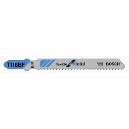 Dremel Flexible Jig Saw Blade, 3-5/8 in L x 0.3 in W, 11 to 14 TPI, Bi-Metal Cutting Edge, Bi-Metal Body T118BF