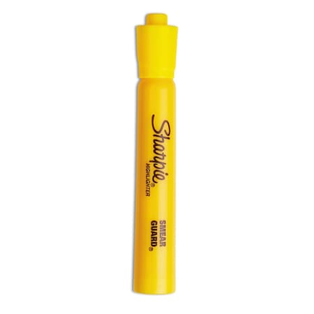 Sharpie Tank Style Highlighters, Chisel Tip, Yellow, PK12 25005