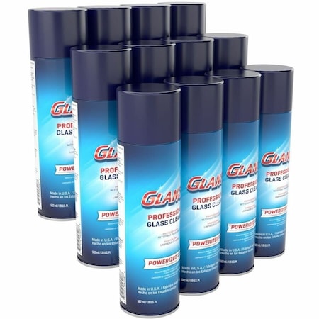 Diversey Glance, Foam Glass Cleaner, Clear, Unscented, 19 oz., Aerosol Can, 12 PK 101109731