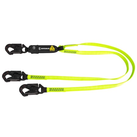 Safewaze Arc Flash 6 ft Energy Absorbing Lanyard Dual Leg, Dielectric Snap Hooks SW561-AF-DE