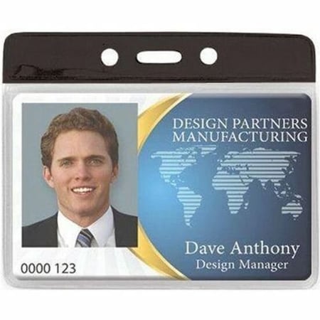 Brady Horizontal Top-Load Badge Holder - 4.25" x 4.37" - Vinyl - Clear 1820-1100
