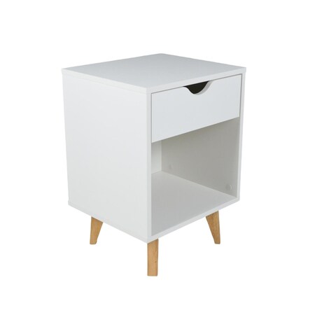Homeroots 22" White One Drawer Nightstand 489236