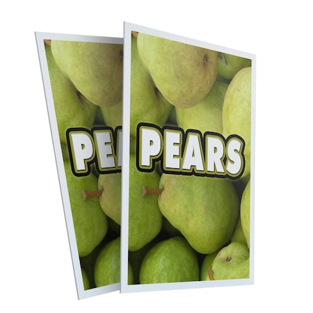 Signmission Pears, Plastic Signs Only 24 Inch x 36 Inch, Corrugated Plastic, 2PK CSB-2436-2PACK-Pears