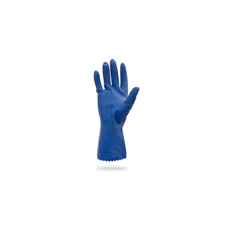Safety Zone Flock Lined Latex Canner 18 mil Gloves - Blue, Sm - 12 Pairs GRCL-SM-1SF