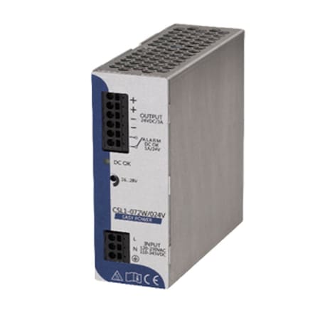 Automation Systems Interconnect 24V Economy DIN Rail Power Supply, 3 Amp Output, 72W, 120Vac Input XCSL1072W024VAA