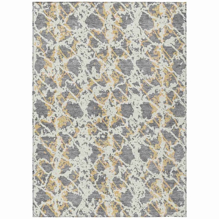 Homeroots 10' X 14' Gray And Ivory Abstract Washable Indoor Outdoor Area Rug 614166