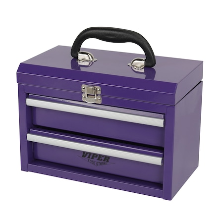 Viper Tool Storage 11-Inch 2-Drawer Portable Micro Toolbox, Purple V1102MBPU