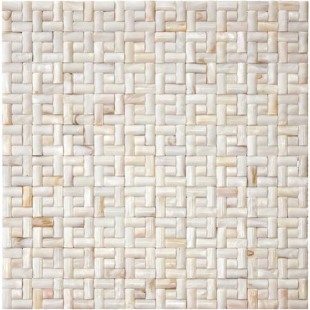 Apollo Tile Beige White 11.7 in x 11.7 in Shell Polished Floor and Wall Mosaic Tile 19.01 sqft/case, 20PK APLSME88004A