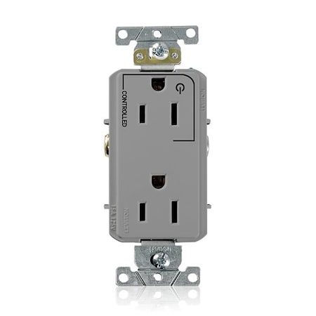 Leviton DPl Dup Rec 15A 125V 1MCtrl Self-Gr Gry 16252-1PG