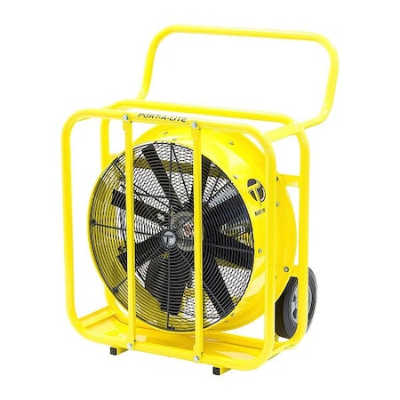 Tempest CoolingFan, 24inDia, Yellow, Mobile, Plug-In 913-1064