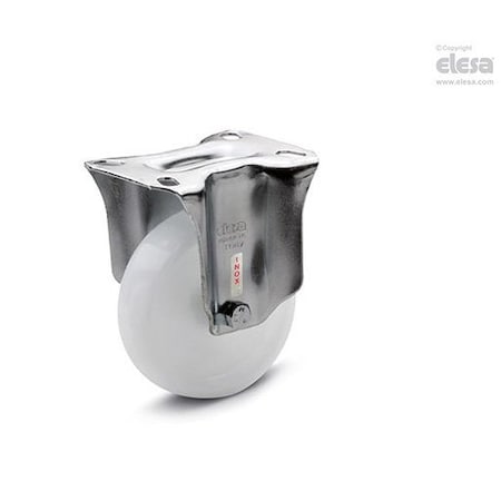 Elesa 450806 Monolithic castor wheels stainless steel bracket Technopolymer, Fixed plate bracket wi 450806