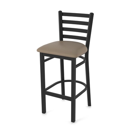 Holland Bar Stool Co 30" Stationary Bar Stool, Black Wrinkle, Canter Earth Seat 40030BW006