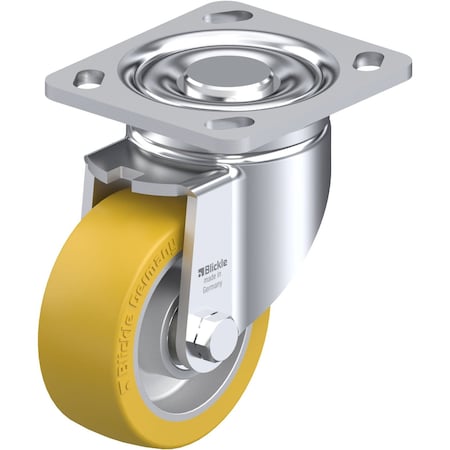 Blickle Swivel Plate Caster, PU, 4", 770 lb., Caster Load Rating Range: Heavy-Duty LH-ALTH 101K-14