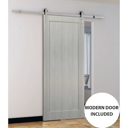 Sartodoors Barn Interior Door, 18" x 80", Gray QUADRO4111BD-S-KS-18