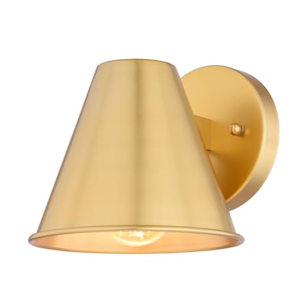 Vaxcel Smith 6.25 in. H 1-Light Gold Modern Indoor-Outdoor Wall Sconce Fixture Dark Sky T0793