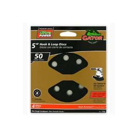 Gator Finishing 5 in. Sanding Disc with 8Hole HLoop  50 Grit 142653