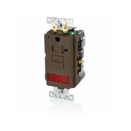 Leviton Self-Test GFCI Receptacle, Combination with Light, 20 Amp, 125 Volt, 5-20R NEMA GFPL2-PL