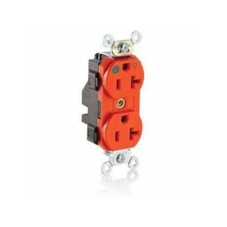 Leviton Lev-Lok Hospital Grade Duplex Receptacle, 20 Amp, 125 Volt M8300-IG