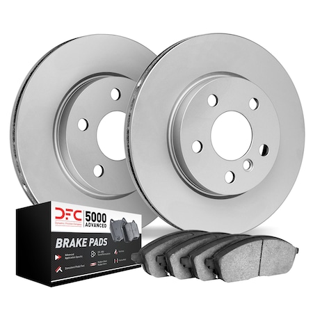 Dynamic Friction Co DFC Hi-Carbon Alloy GEOMET Coated Rotors w/5000 Brake Pads - Low Metallic 9502-31004