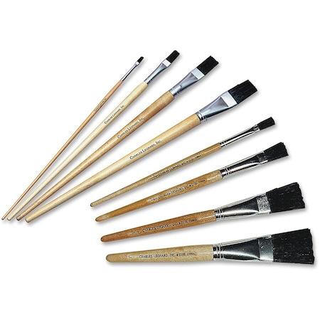 Charles Leonard Flat Tip Easel Paint Brushes, 1/4in, PK72 73525