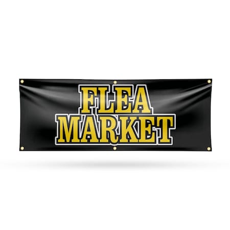Signmission Flea Market, 24 Inch x 72 Inch, Vinyl Banner B-72-30634