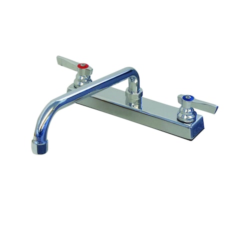 Advance Tabco Faucet, heavy duty, 8 in. OC, deck mounted with 12 in. swing spout, lead free K-128