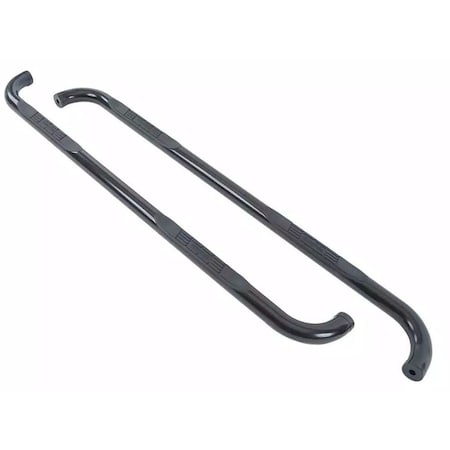 Big Country With Step Pads, 3 Inch Round Bent, Powder Coated, Black, Steel, Without End Caps, Frame Body 370231