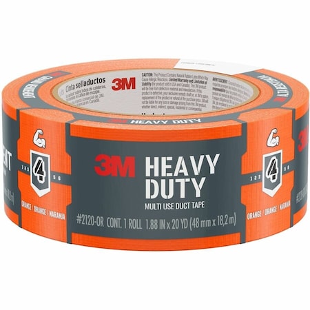 3M Duct Tape, Heavy-Duty, 20 yd L, 1.88 in W, Orange 2120-OR