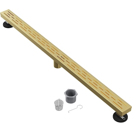 Hydroware Linear Shower Drain, C06 Brushed Gold, 48 Inches HYD-0012