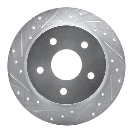 Dynamic Friction Co DFC Brake Rotor - Drilled and Slotted - Silver 631-42025L