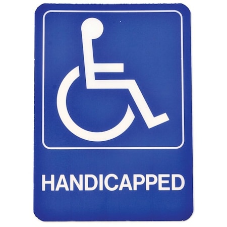 Hy-Ko Sign, Rectangular, HANDICAPPED, White D-17